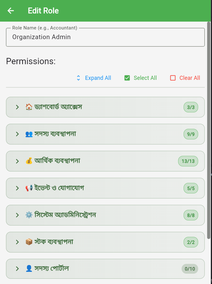 Role Based Permissions